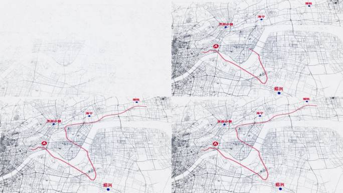 杭州城市地图线路 简约地图