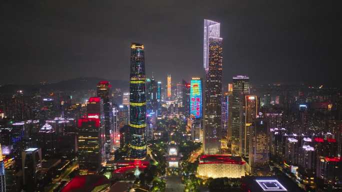 广州珠江新城靓丽夜景