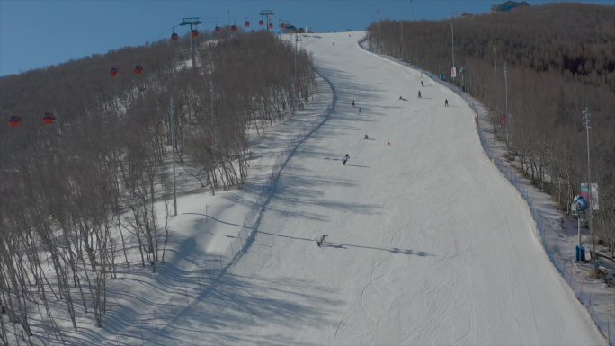航拍滑雪场视频素材