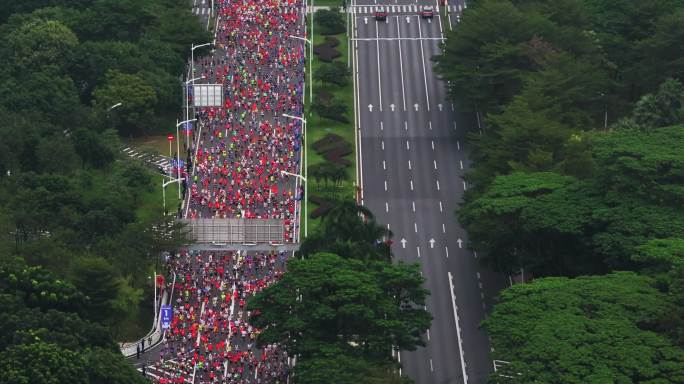 2023年深圳马拉松航拍4k