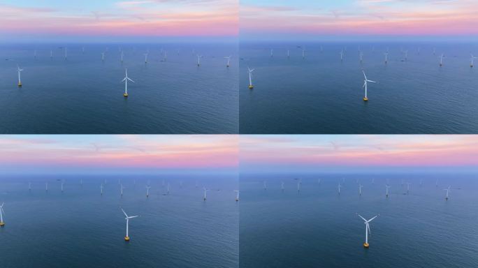 海上风电 风机 风车 海上新能源 航拍