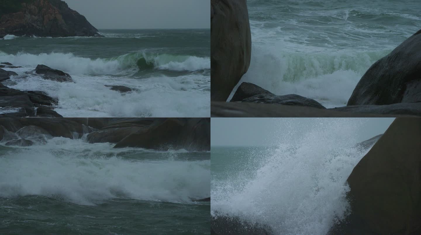 海岸浪花-高速摄影