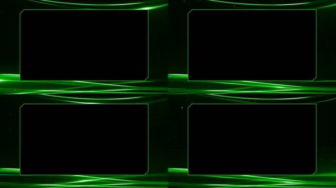 4K绿色线条边框通道循环视频遮罩