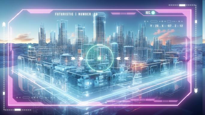 数字城市数据孪生虚拟屏幕大屏素材