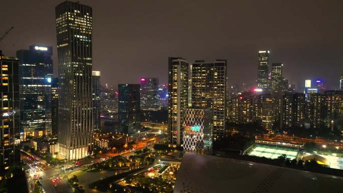 高楼大厦林立  新中国深圳速度城市夜景