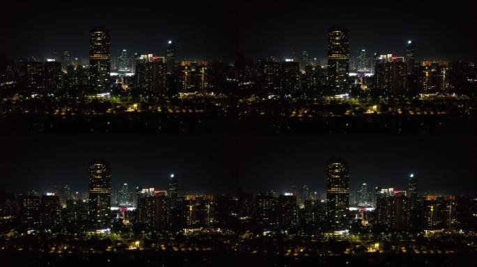 广东惠州城市夜景灯光航拍
