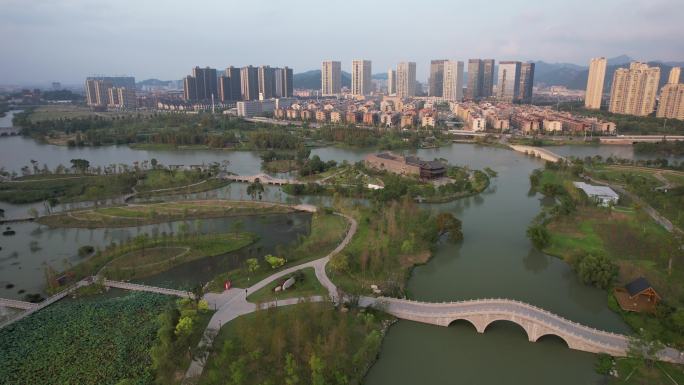 温岭九龙湖航拍湿地公园