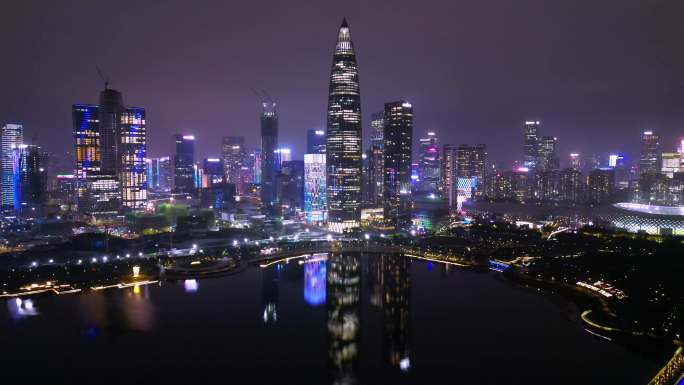 高楼大厦林立  新中国深圳速度城市夜景