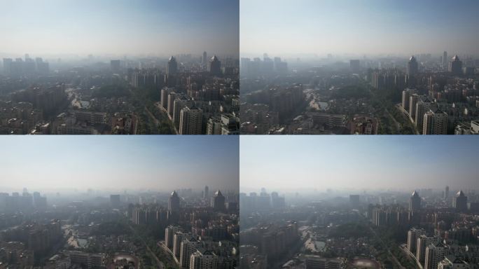 广东江门城市大景航拍