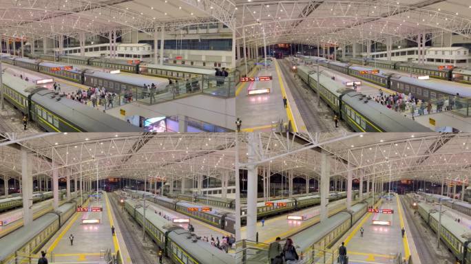 绿皮火车列车站台旅客轨道