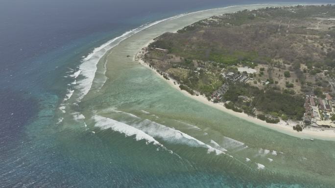 印度尼西亚吉利群岛航拍海滨自然风光