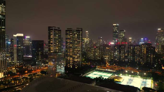 高楼大厦林立  新中国深圳速度城市夜景