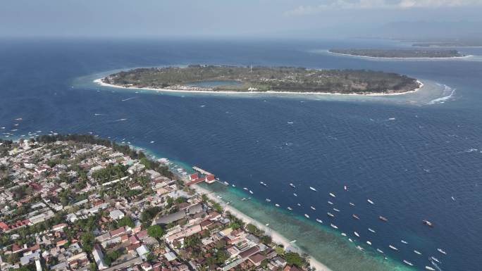 印度尼西亚龙目岛吉利群岛航拍海岛风光