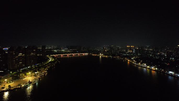 广东惠州城市夜景灯光航拍