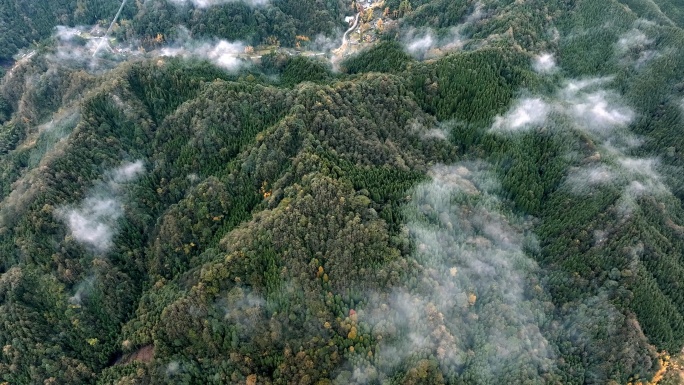 航拍青山绿水视频素材