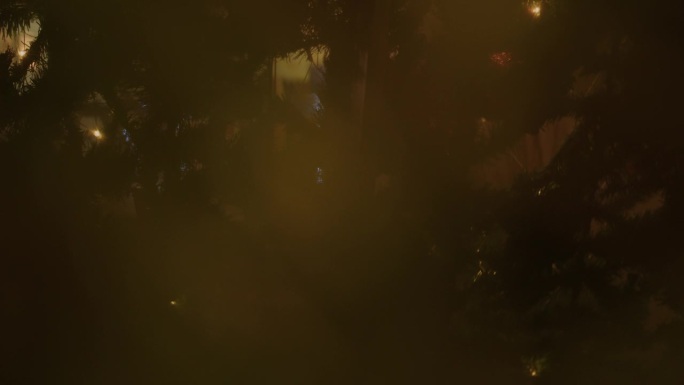 圣诞树的节日散景灯抽象背景