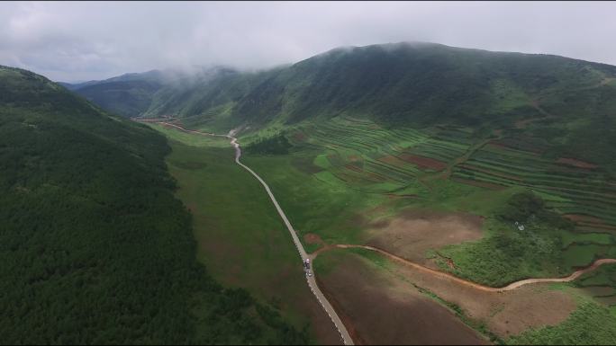 航拍深山小路 4K