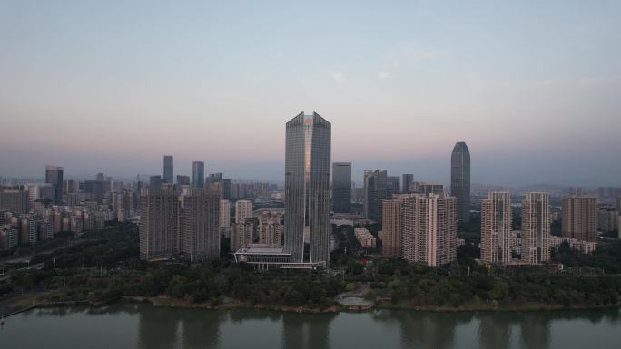 广东惠州城市夜幕降临夜景灯光航拍