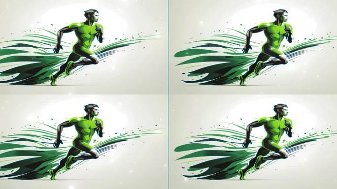 4K宽屏大屏绿色马拉松跑步体育赛事宣传