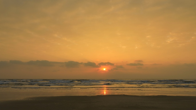 黑排角沙滩大海日出朝霞