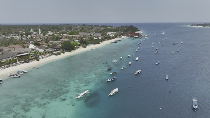 HDR印度尼西亚吉利群岛海滨自然风光航拍