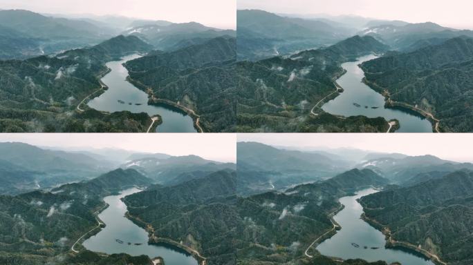 航拍青山绿水视频素材