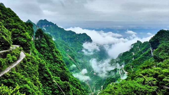 天门山 延时 索道 平流层 云雾