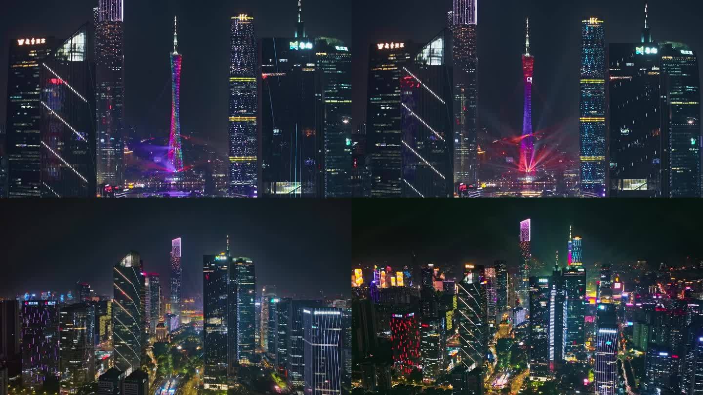 广州CDB航拍夜景延时 2023灯光节2