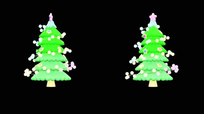 卡通灯光变换圣诞树