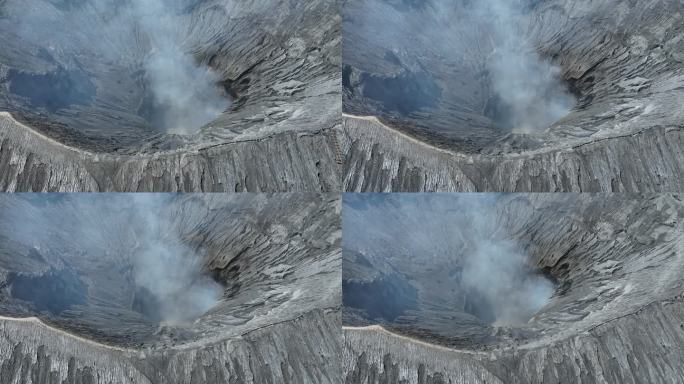 印尼爪哇岛布罗莫火山口航拍自然风光