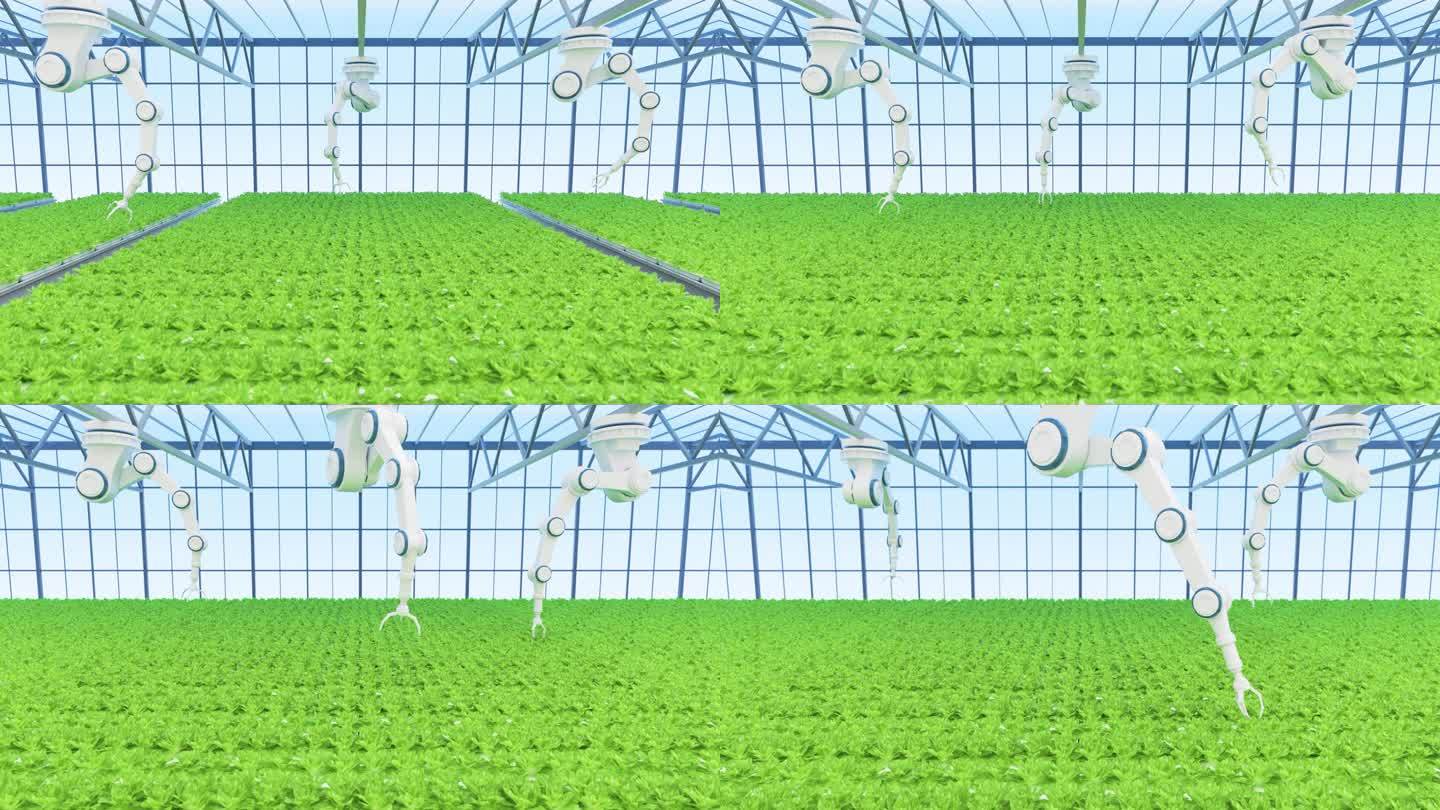 现代高科技农业大棚机械臂全自动
