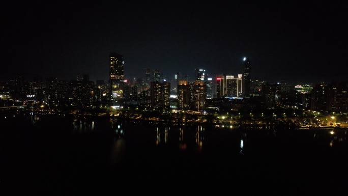 广东惠州城市夜景灯光航拍