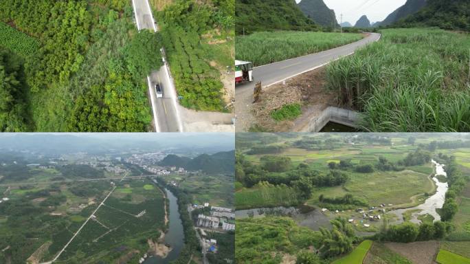 农村乡村风景自然公路道路田园田野