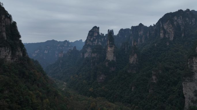航拍湖南湘西张家界国家风景区地质公园