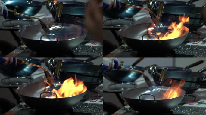 4K传统铁锅高温开锅实拍视频
