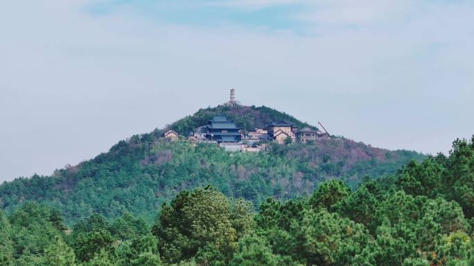 航拍湖州长兴仙山湖