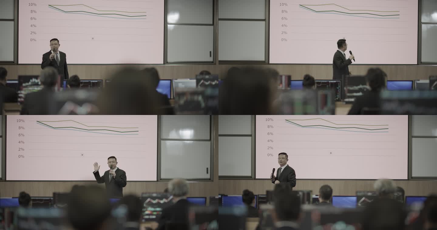 大学教授授课股票金融大数据4K正版素材