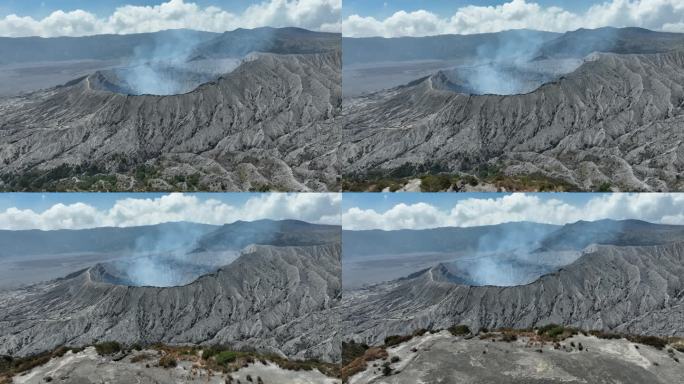 印尼爪哇岛布罗莫火山口航拍自然风光