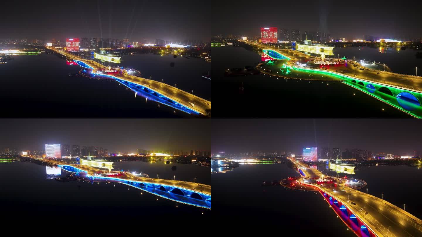 【4K】滨州中海转盘航拍延时摄影夜景