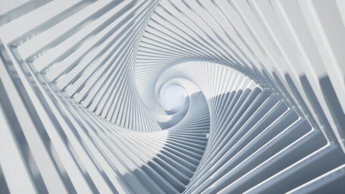 4K白色唯美 隧道穿梭 抽象概念设计2