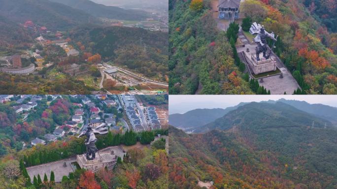 浙江绍兴会稽山大禹陵景区航拍越城区风景大