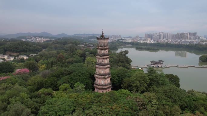 广东惠州西湖泗洲塔航拍