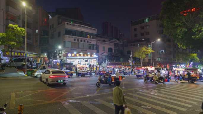 校门口夜宵摊 出摊 延时