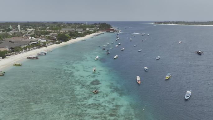 HDR印度尼西亚吉利群岛海滨自然风光航拍
