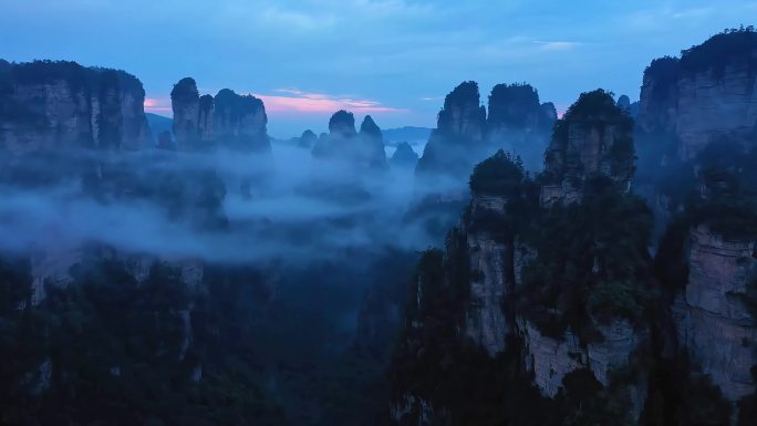 延时 平流层 云雾 森林公园 4K 航拍