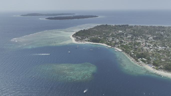 HDR印尼龙目吉利群岛自然风光航拍