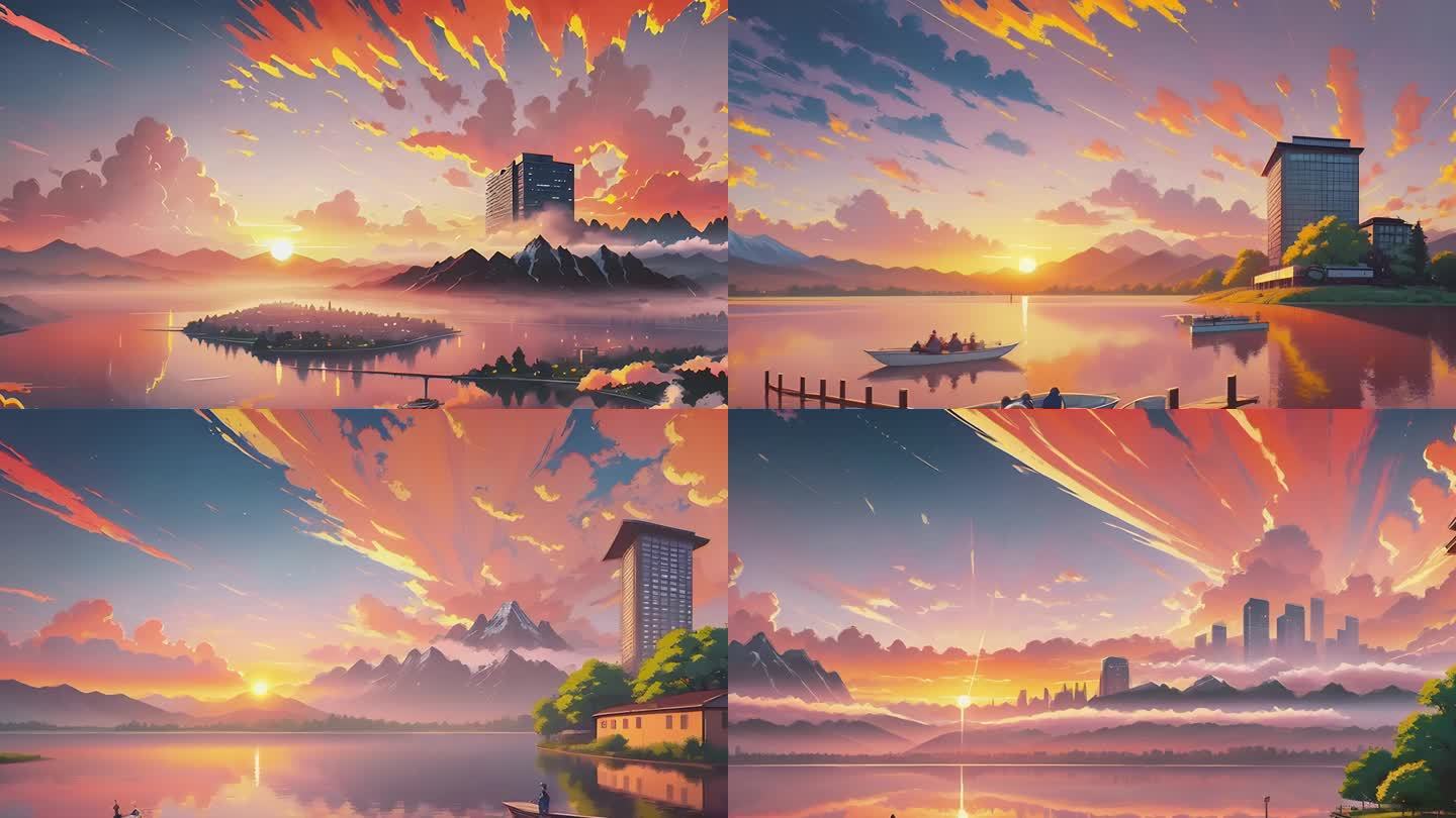 夕阳 美景 日落