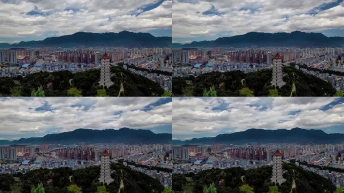 宁德市 地标 万达广场 先锋广场 塔山公