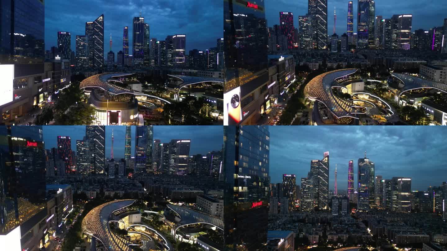 广州天环4K航拍夜景摄影