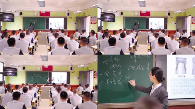老师在教室黑板上写粉笔字（4K50帧）